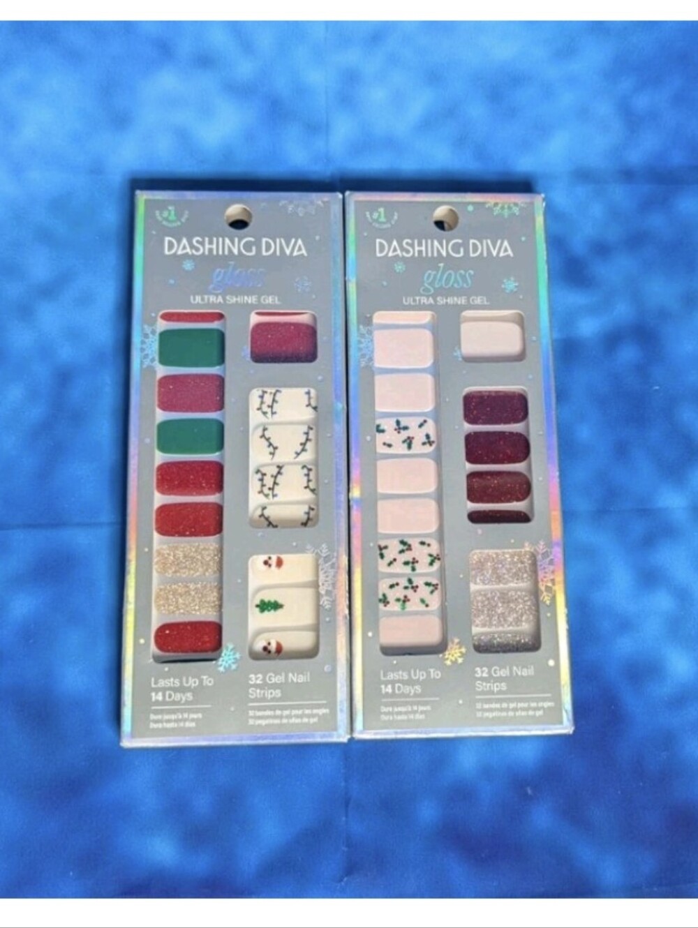Dashing Diva Gloss Lot Of 2 [Holly]Wood & Santa Baby Sealed UV Free Gel Strips